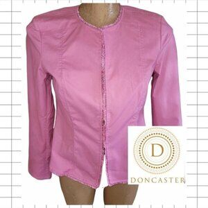 DONCASTER PINK COTTON BLAZER W/ SATIN RUFFLE SZ 4! EUC!